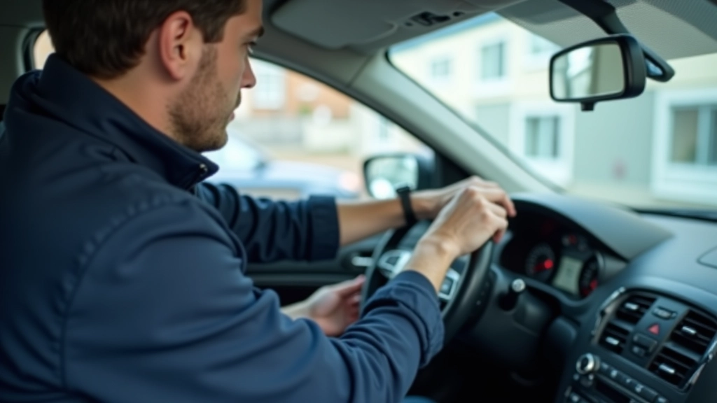 Person preparing car interior for technician appointment